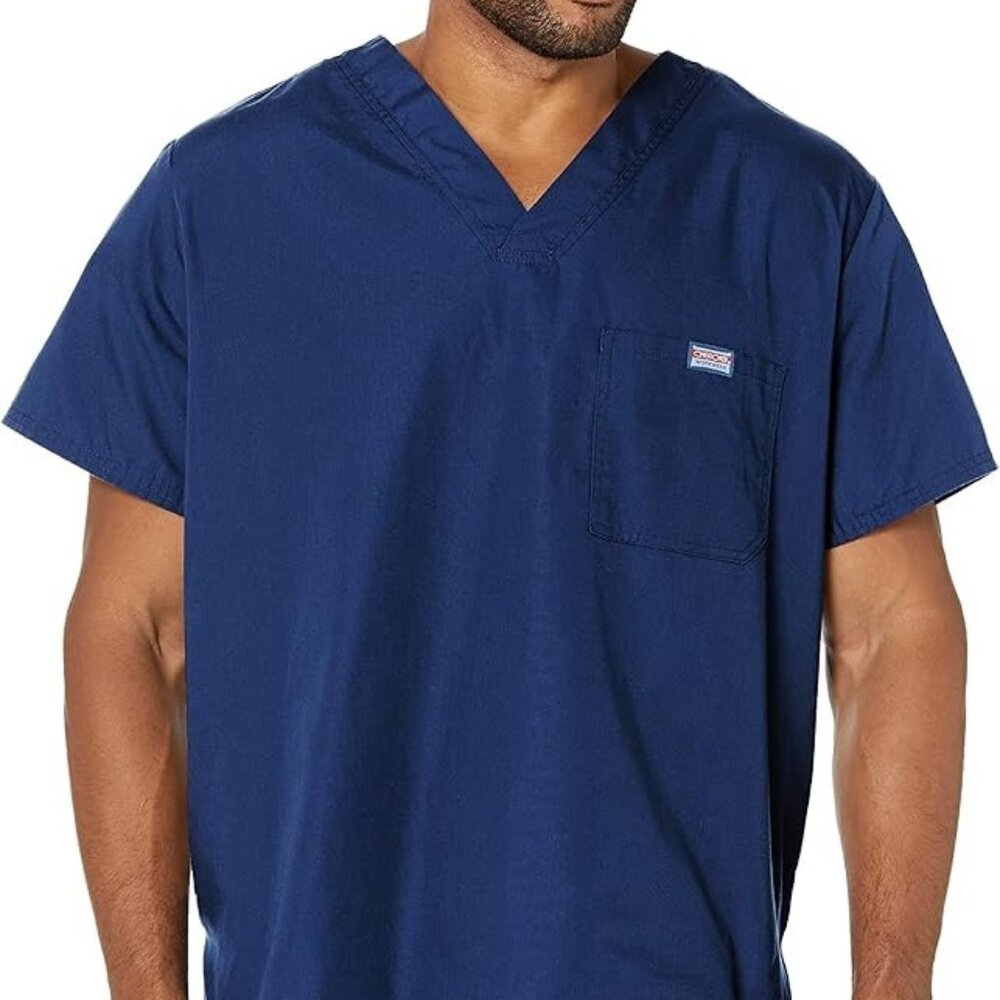 Cherokee Medical Scrubs: Drawstring Cargo Pants with Fly & V-Neck Top